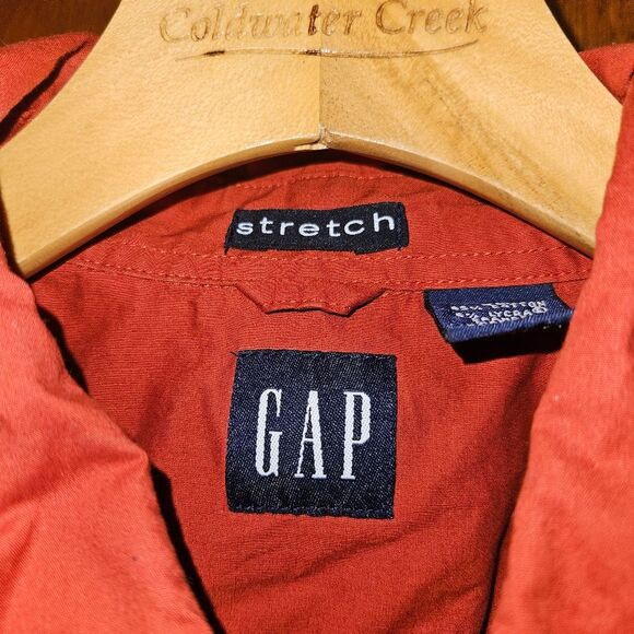 GAP Men's Burnt Orange XL Short Sleeve Button Up Casual Dress Shirt Lightweight - Picture 8 of 9